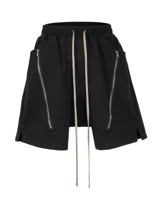 UNDEVELOPED Noir Zip Drawstring Cargo Shorts