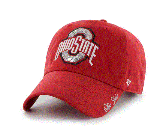 Ohio State Buckeyes - Red Sparkle Team Color Clean Up Hat, 47 Brand - Mann
