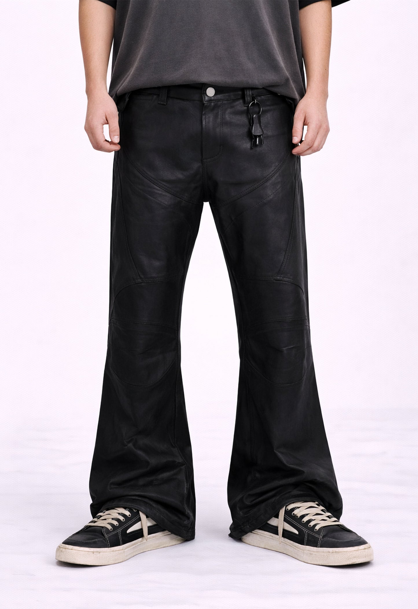 UNDEVELOPED Waxed Flare Biker Denim