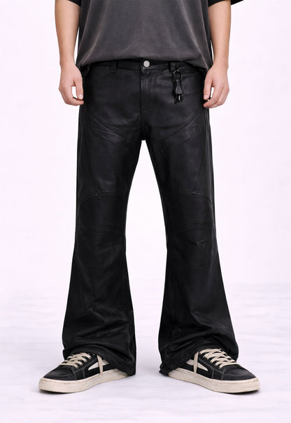 UNDEVELOPED Waxed Flare Biker Denim