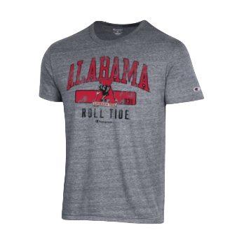 Alabama Crimson Tide - Alabama Roll Tide Mascot Dark Grey T-Shirt - Mann