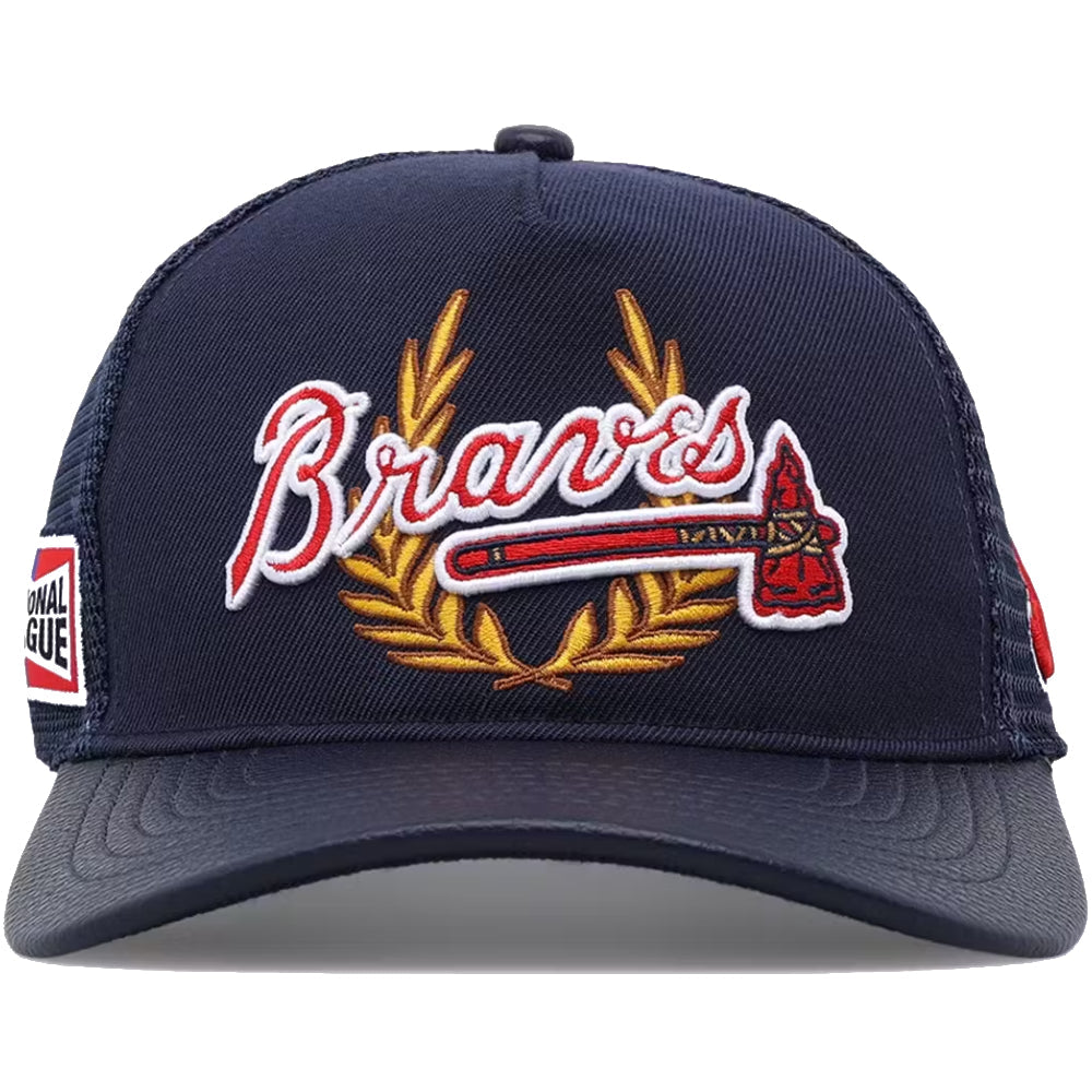 Atlanta Braves - MLB Fast Lane Logo Wool Trucker Strapback Hat - Mann