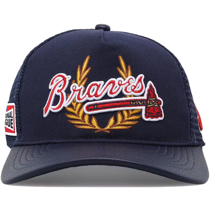 Atlanta Braves - MLB Fast Lane Logo Wool Trucker Strapback Hat - Mann