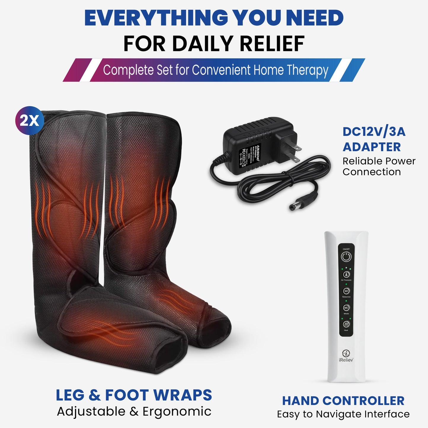 iReliev Relaxable Leg & Foot Air Compression System