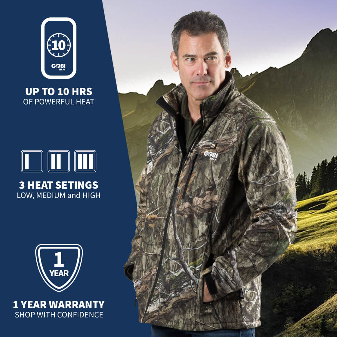 Sahara Heated Hunting Jacket - Mossy Oak® Camo - Gobi Heat