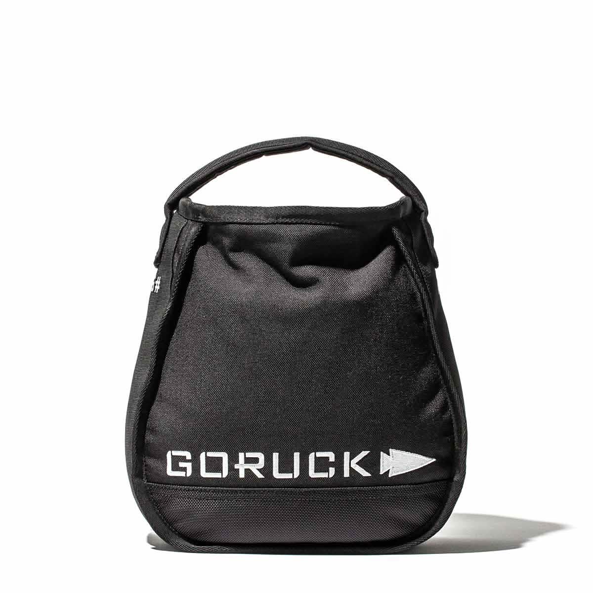 Black GORUCK sandbag for men’s fitness, durable design, featured on MANN lifestyle store