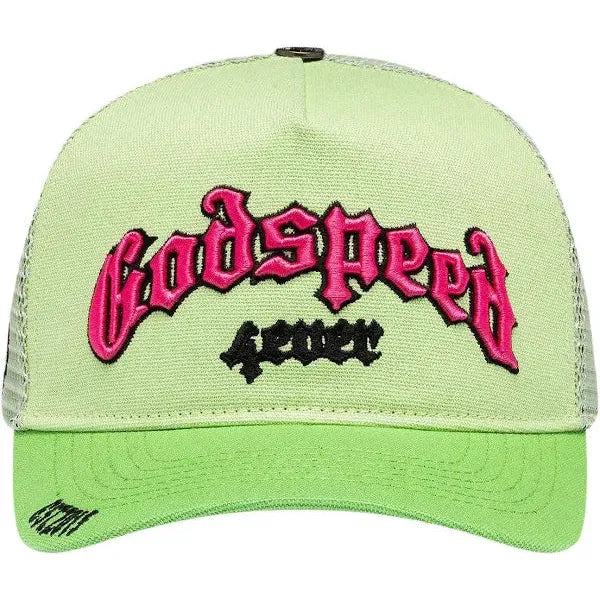 Godspeed Forever Trucker Hat (Lime/Pink) - Mann