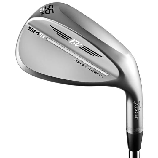 Titleist Vokey Design SM9 golf wedge with silver finish, sleek modern clubhead