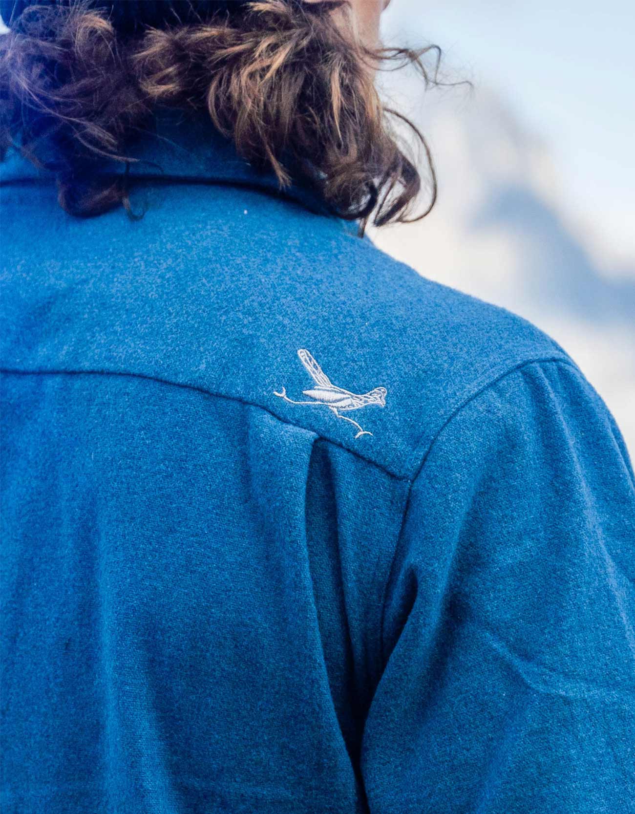 Baja Llama Blue Wool Mid/Heavyweight RoadRunner Flannel Shirt Jacket