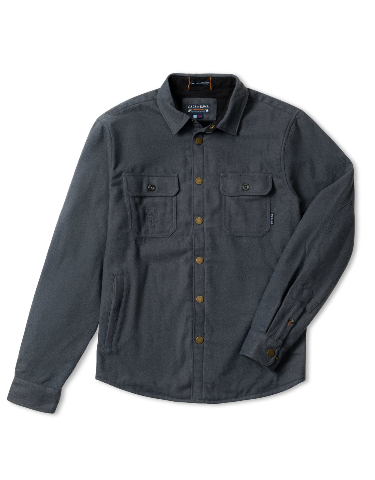 Baja Llama Snap Front Flannel Jacket - Poppy