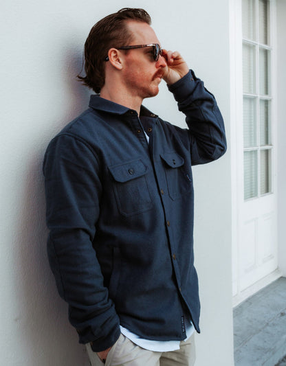 Baja Llama Snap Front Flannel Jacket - Poppy