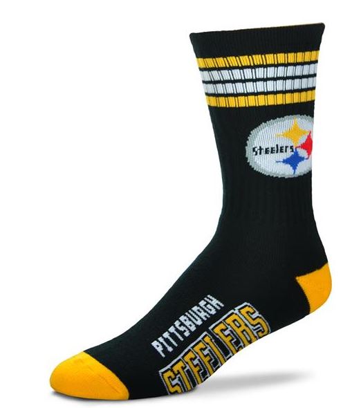 Pittsburgh Steelers - 4 Stripe Deuce Socks - Mann