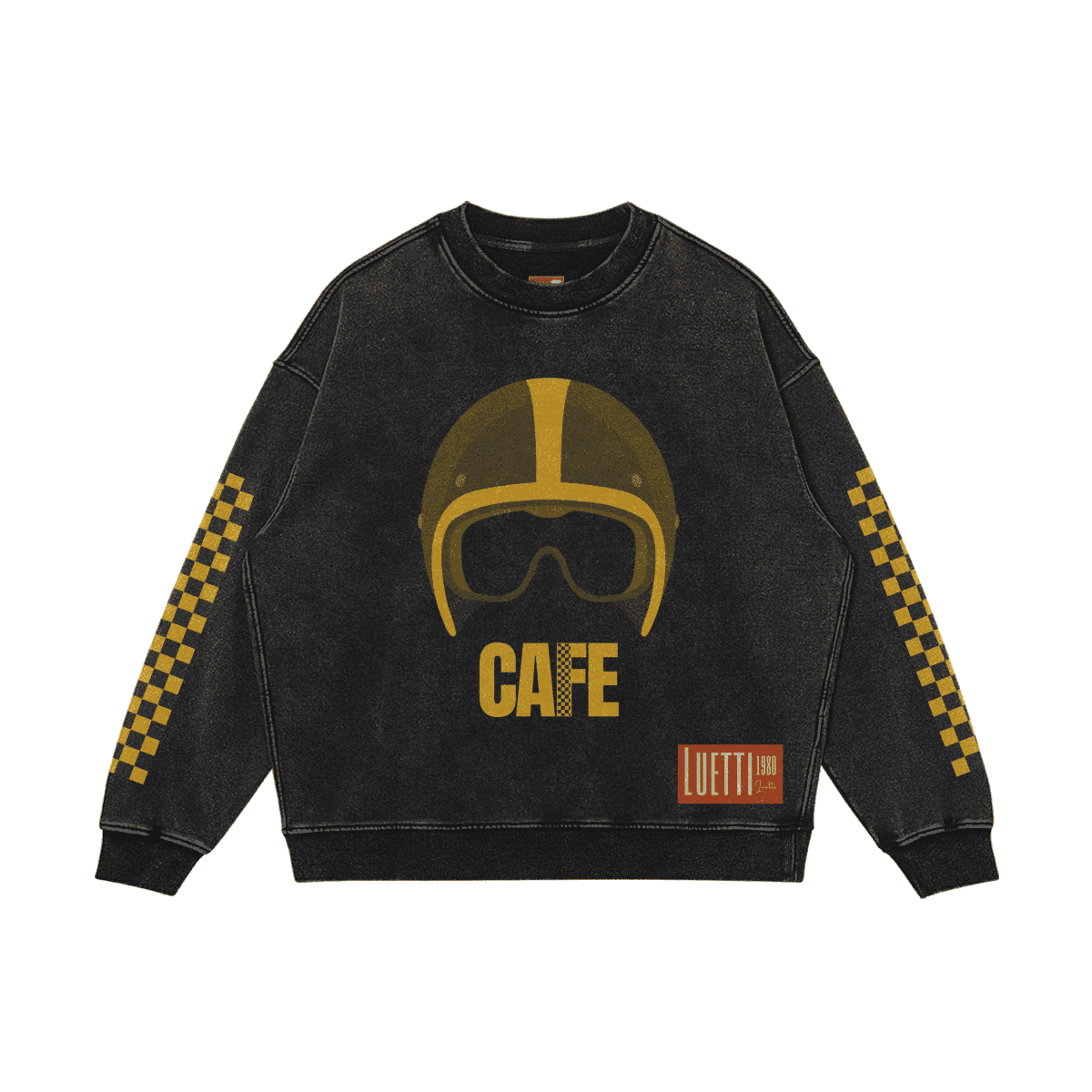 Luetti 1980 Premium Quality Vintage Cafe Racer Heavy Weight Oversized Sweatshirt - Mann