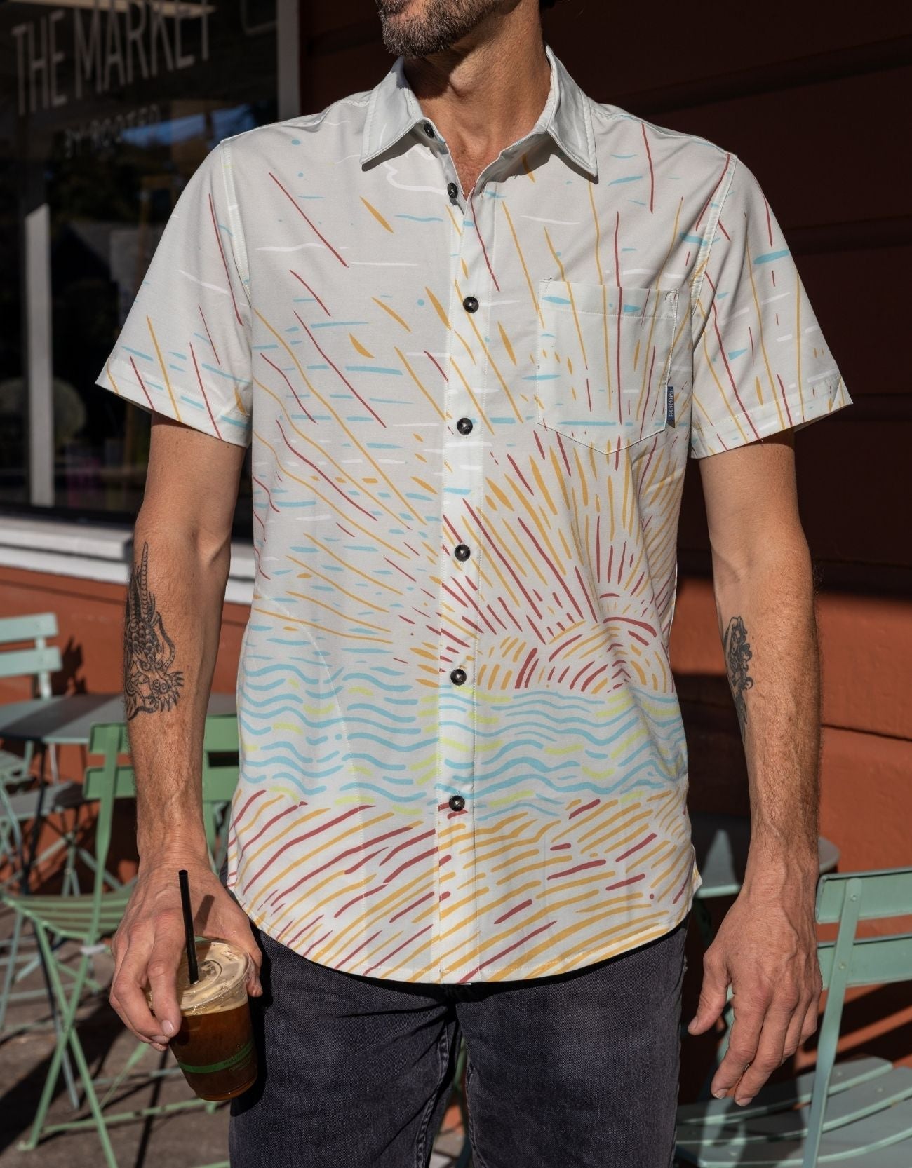 Baja Llama Sunburst Cream - Vagabond Button Up