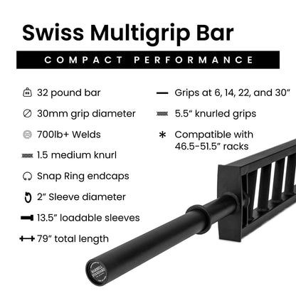 Barbell Standard - Swiss Multigrip Barbell - Mann