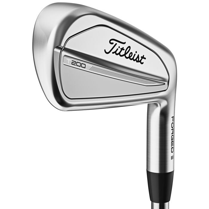 Titleist T200 forged golf iron club for men, sleek silver design, grooming lifestyle gear