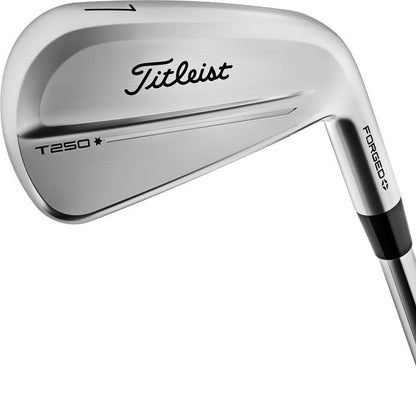 Titleist T250 forged golf iron, premium men's golf club, silver finish