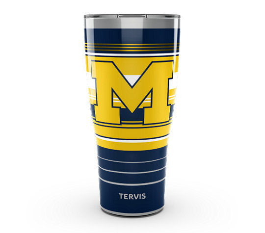 Michigan Wolverines - Hype Stripes Stainless Steel Tumbler - Mann