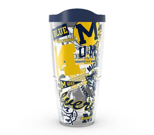 Michigan Wolverines - All Over Plastic Tumbler - Mann