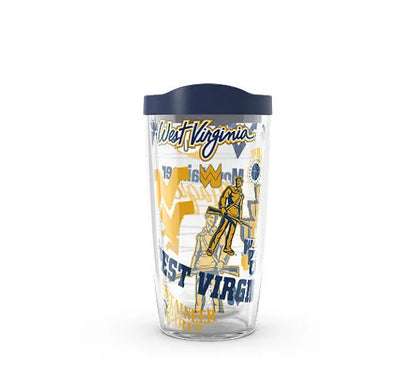 West Virginia Mountaineers - All Over Plastic Tumbler - Mann