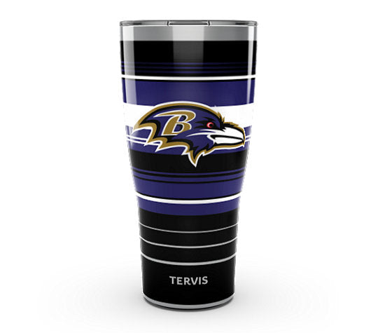 Baltimore Ravens - NFL Hype Stripes Stainless Steel Tumbler - Mann