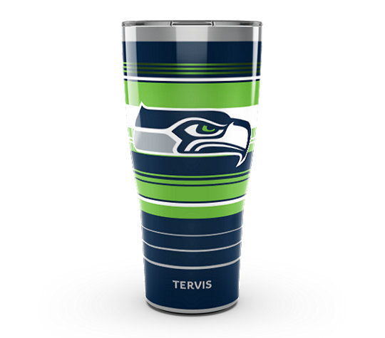 Seattle Seahawks - NFL Hype Stripes Stainless Steel Tumbler - Mann