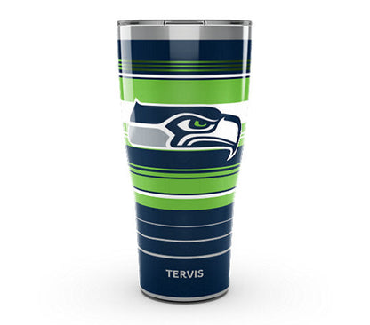 Seattle Seahawks - NFL Hype Stripes Stainless Steel Tumbler - Mann