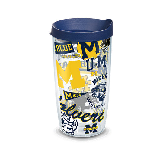 Michigan Wolverines - All Over Plastic Tumbler - Mann