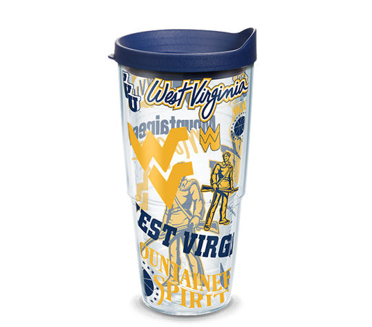 West Virginia Mountaineers - All Over Plastic Tumbler - Mann