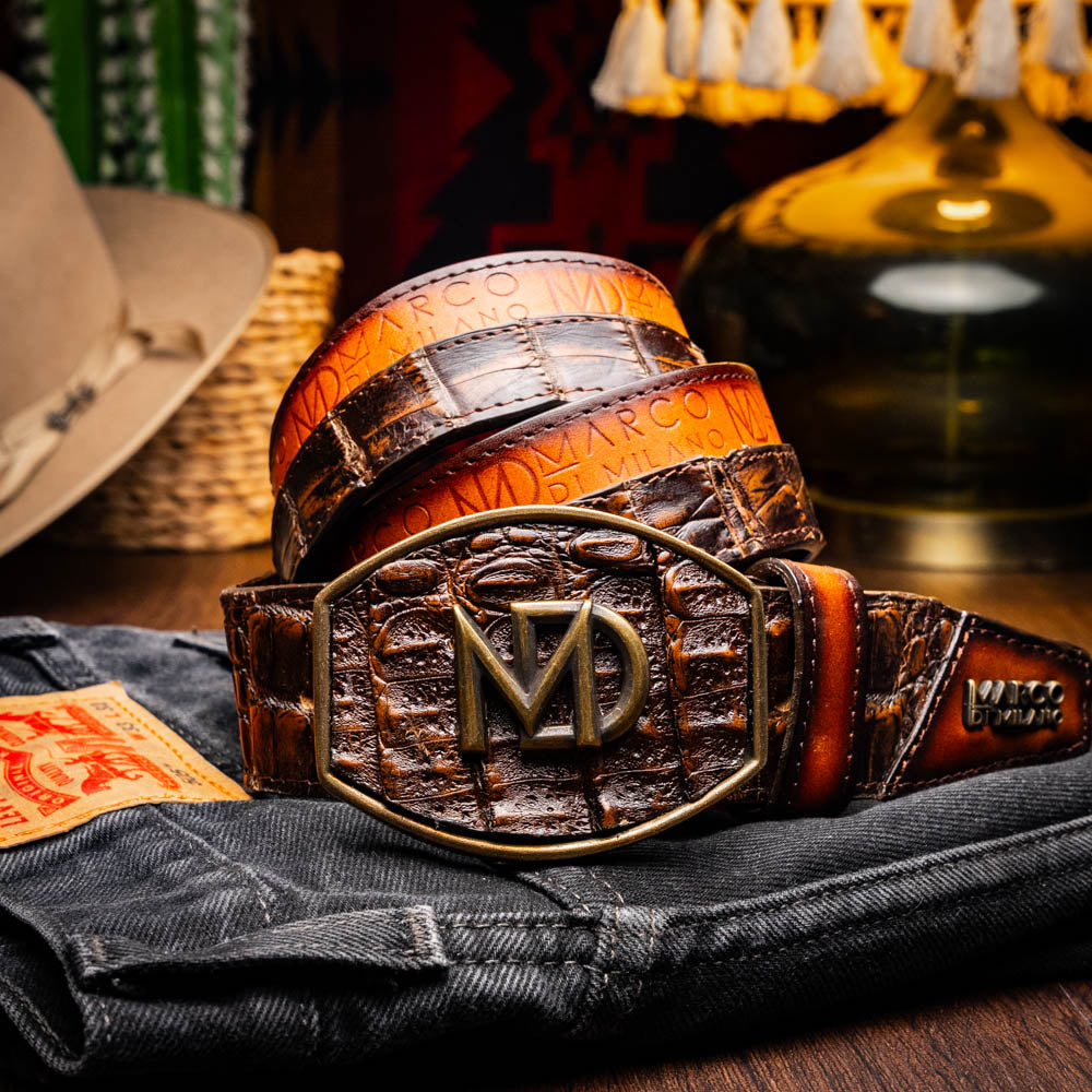 MDM Texas Belt Aged Brown - Mann