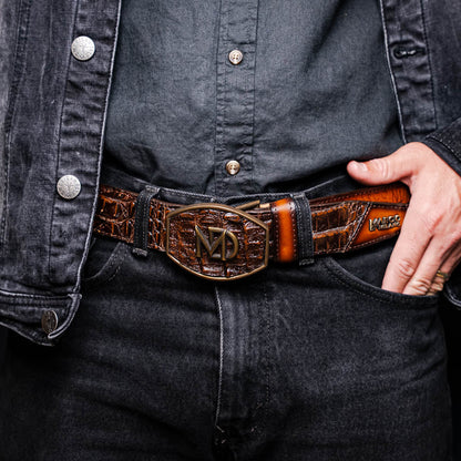 MDM Texas Belt Aged Brown - Mann