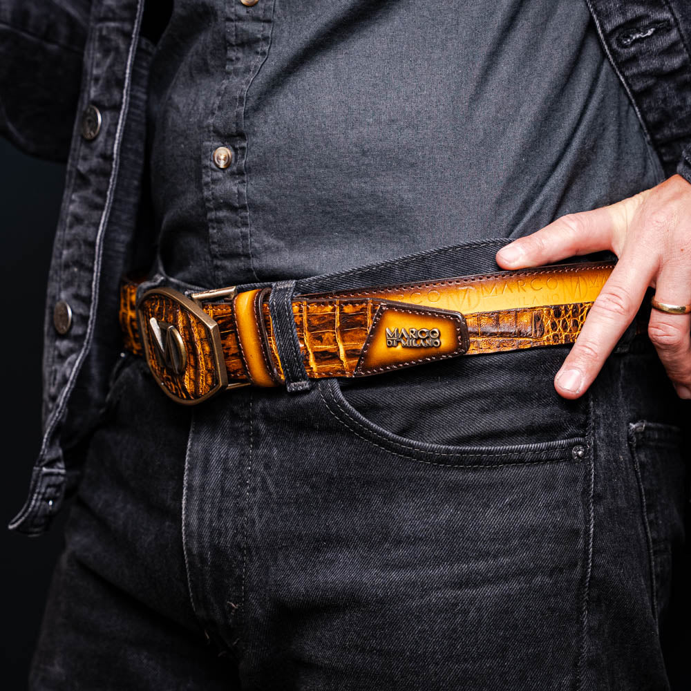 MDM Texas Belt Mustard Brown - Mann