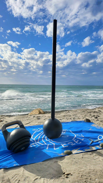 SoCal Kettlebellz 12–32 kg (26–71 lb) Adjustable Kettlebell/Mace System – Powder-Coated Cast-Iron – Black