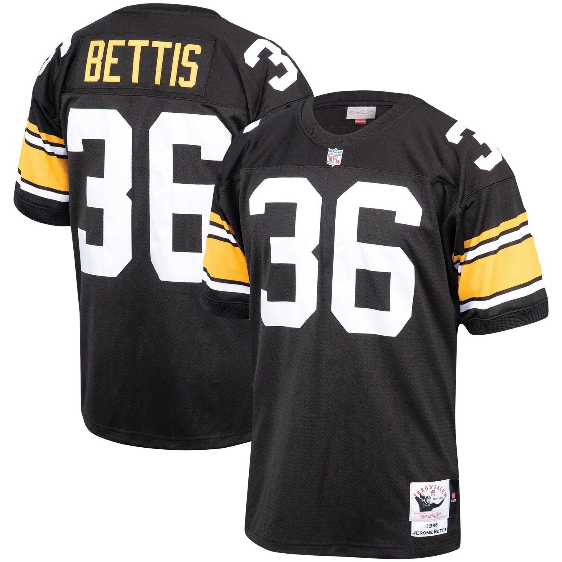 [AJY6GS19016-PSTBLCK96JBT] Mens Mitchell & Ness NFL Authentic Jersey Pittsburgh Steelers 96 Jerome Bettis - sneakAR