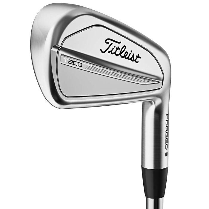 Titleist 2023 T200 iron golf club head, silver forged design, men's golf equipment
