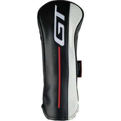 Titleist GT fairway headcover in black, white, and red, stylish golf accessory for men