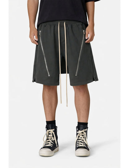 UNDEVELOPED Grey Zip Drawstring Cargo Shorts