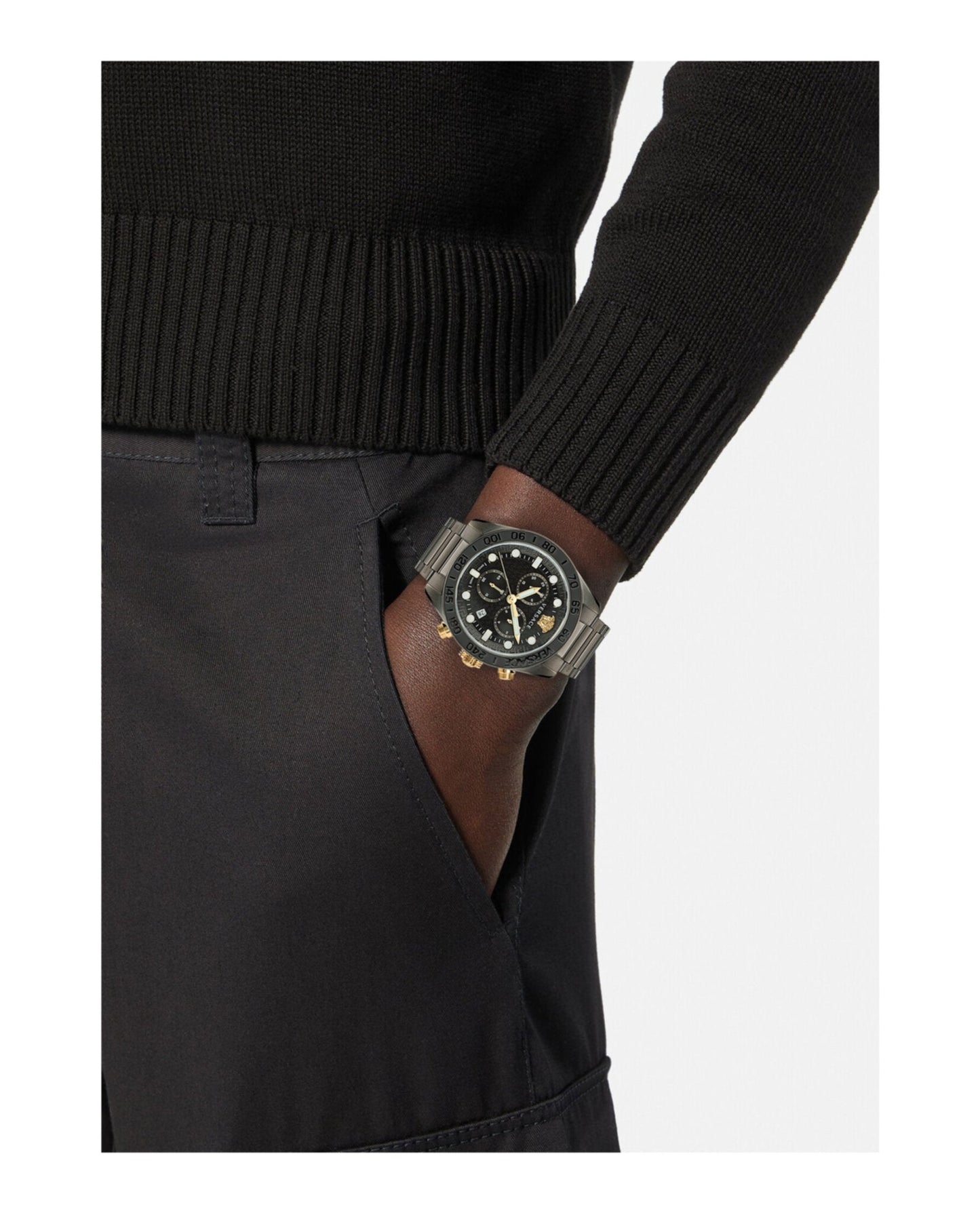 Versace Greca Dome Chrono Bracelet Watch