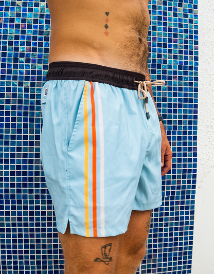 Baja Llama Desert Stinger - Aqua Stripes Stretch Swimsuit