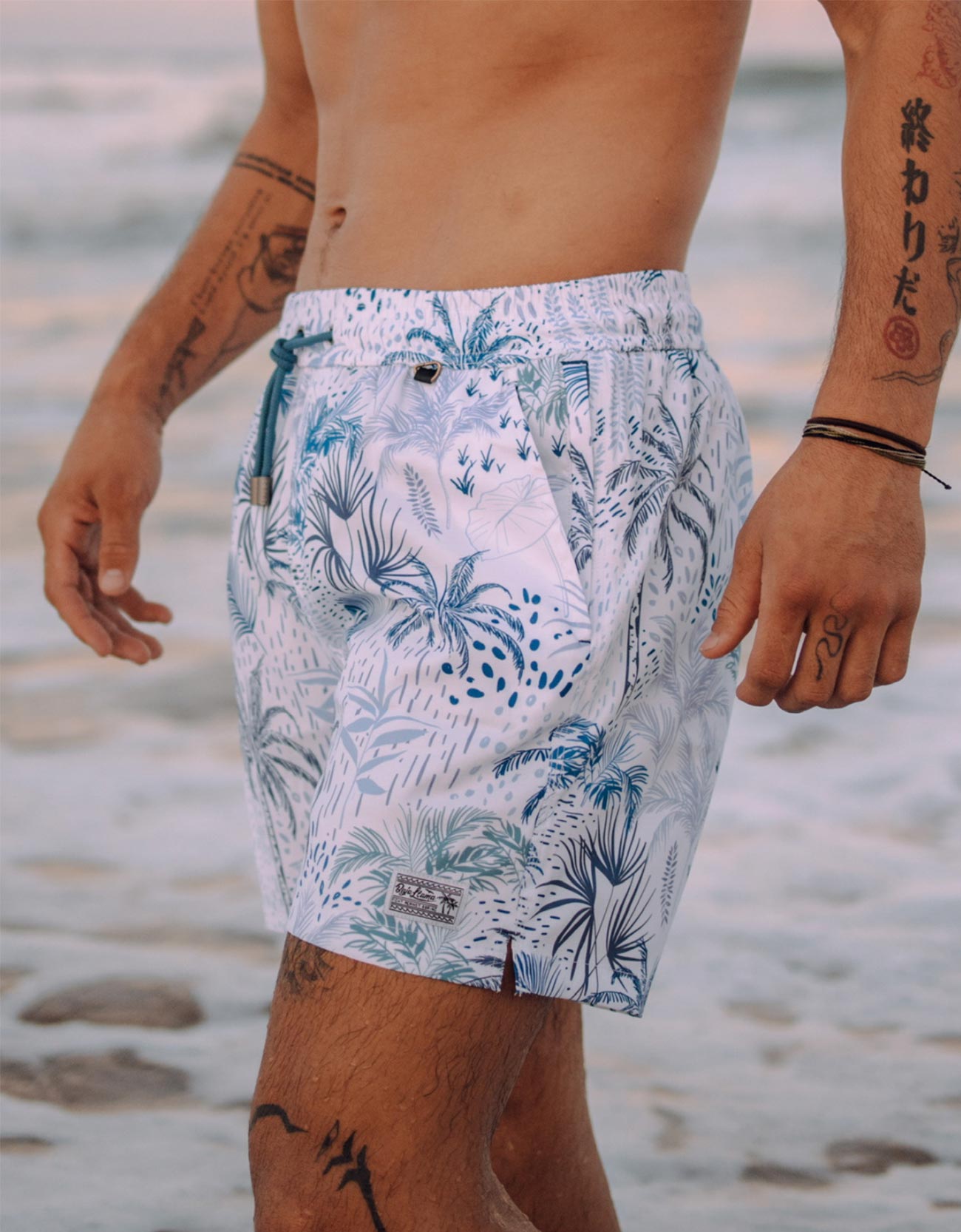 Baja Llama White Hot Tropics - Stretch Swimsuit