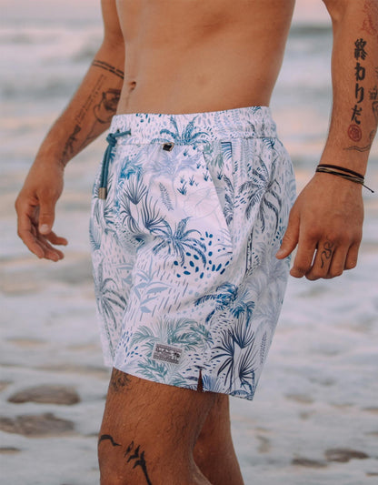 Baja Llama White Hot Tropics - Stretch Swimsuit