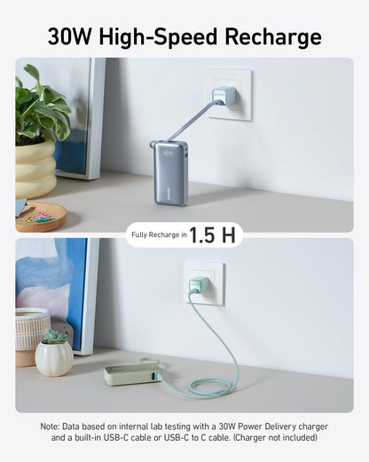 Anker Nano Power Bank (30W, Built-In USB-C Cable) - Mann