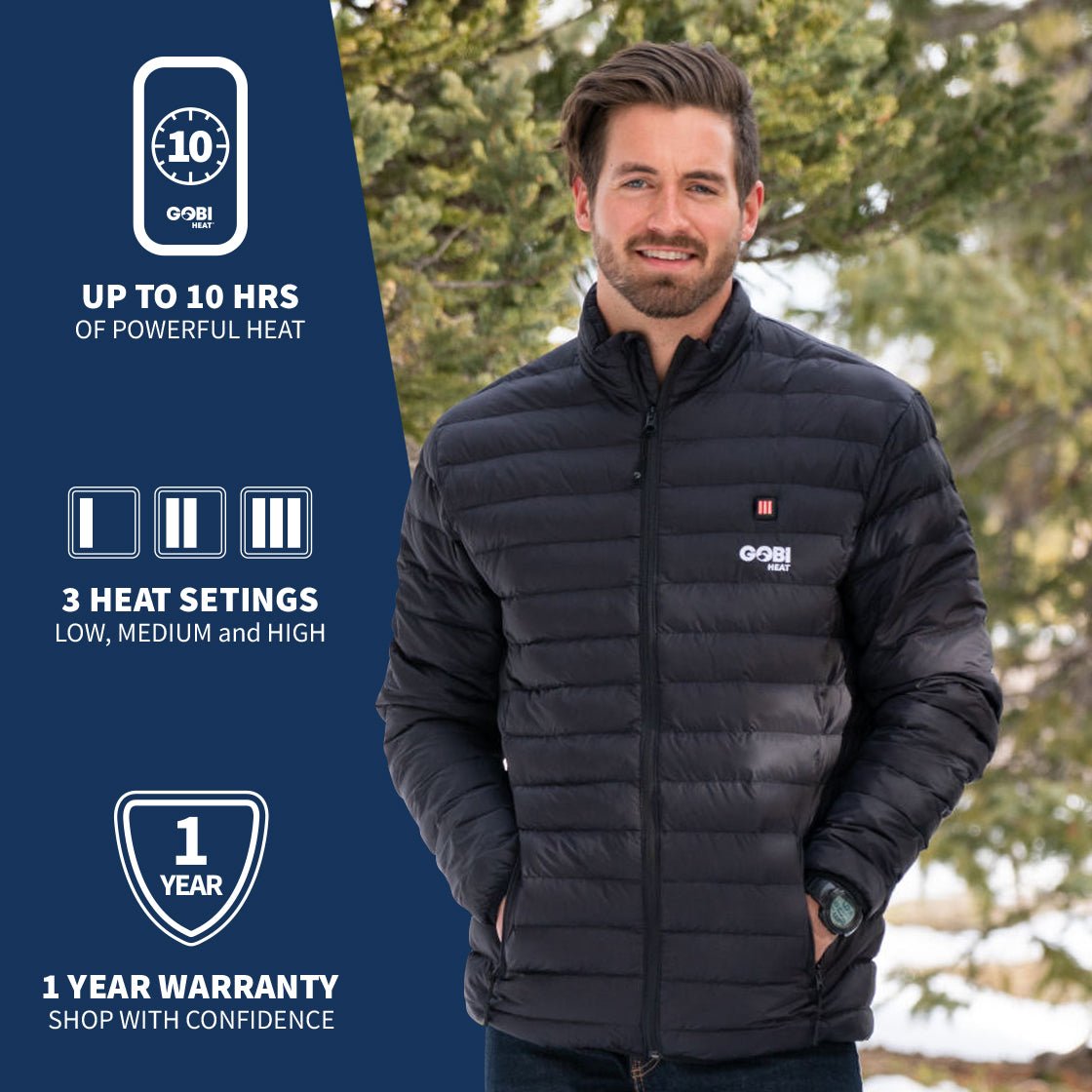 Wolf Mens Heated Jacket - Gobi Heat