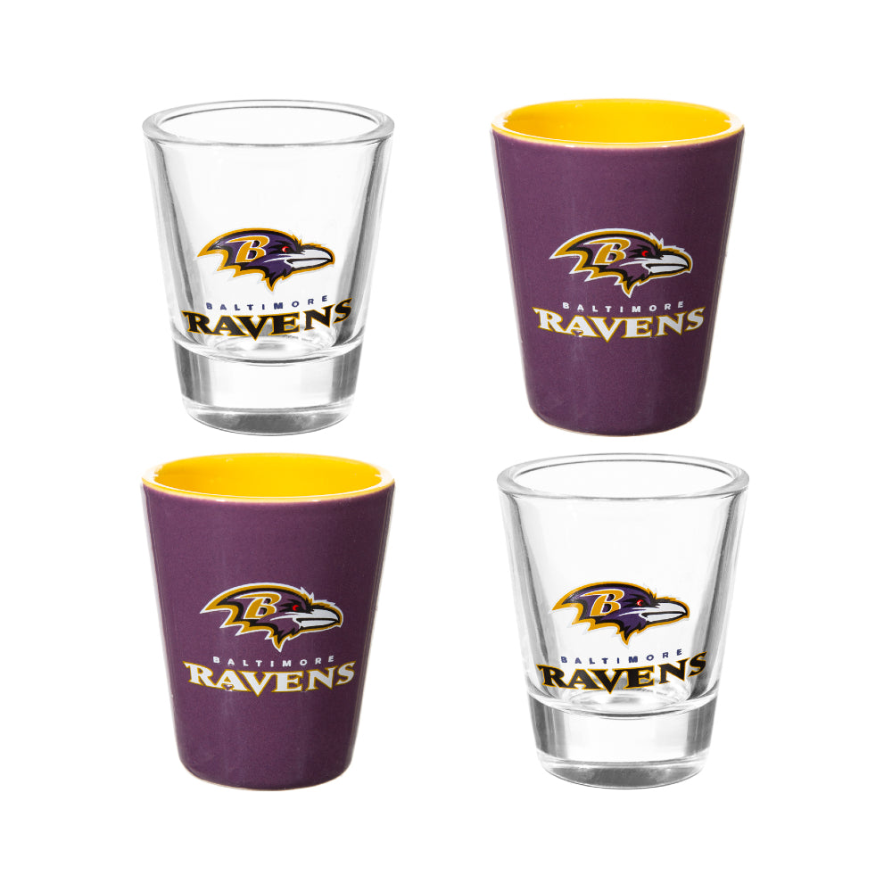 NFL Baltimore Ravens - Glass and Ceramic Shot Glass Set - Mann