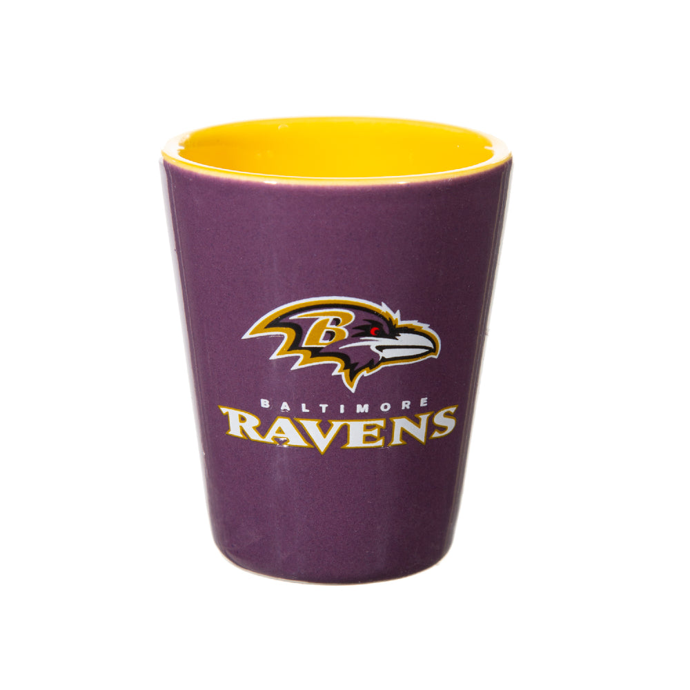 NFL Baltimore Ravens - Glass and Ceramic Shot Glass Set - Mann