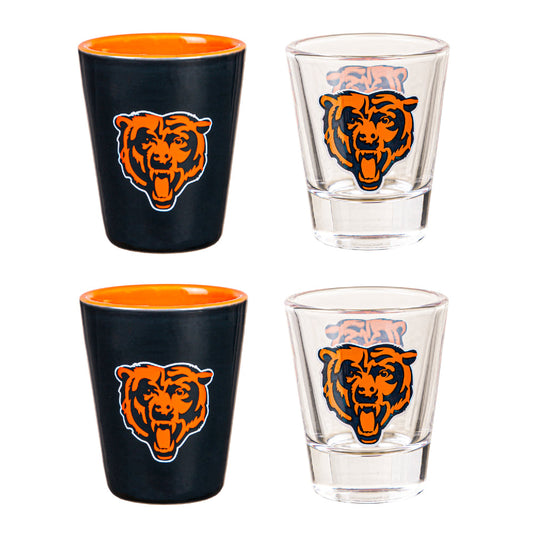 NFL Chicago Bears - Glass and Ceramic Shot Glass Set - Mann
