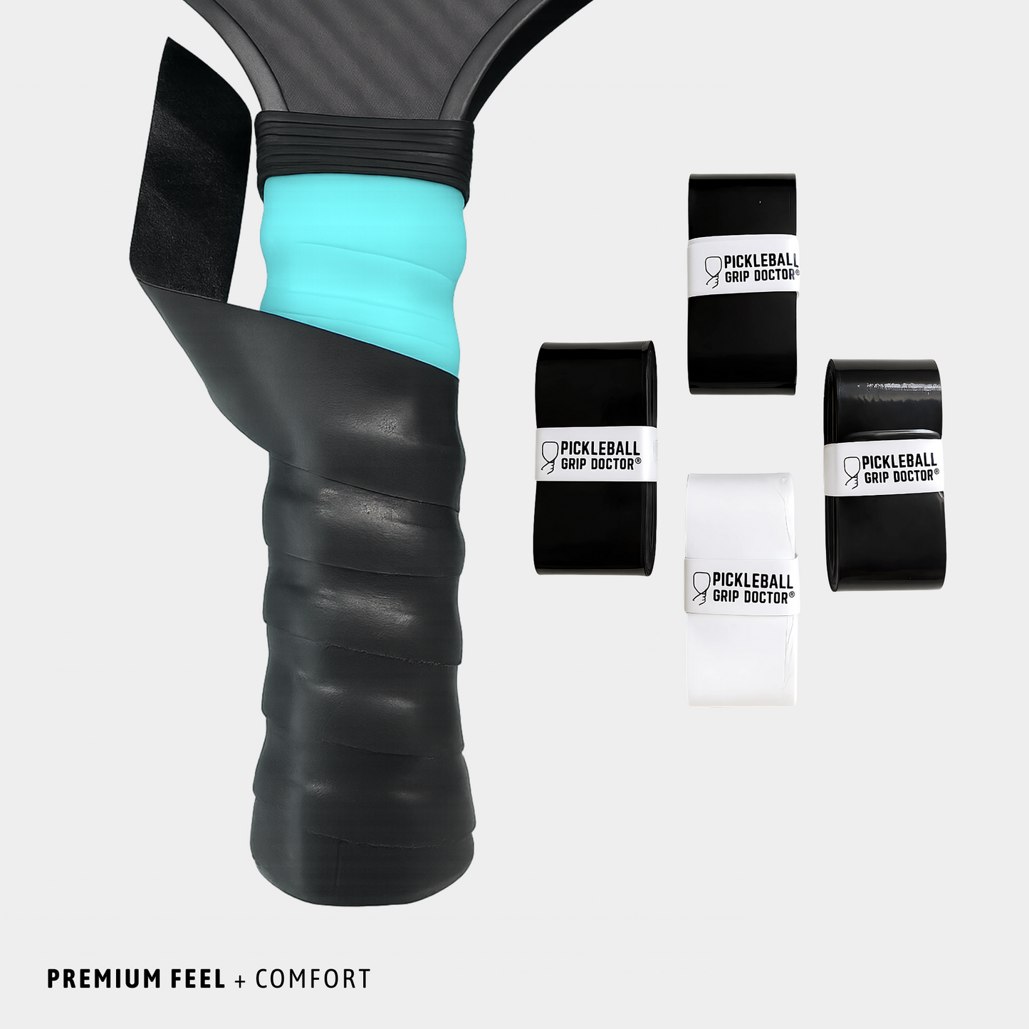 Pickleball Grip Doctor WrapGrip Premium Paddle Grip Overgrip Wrap 8-Pack Assorted Colors - Mann