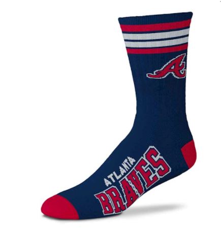 Atlanta Braves - 4 Stripe Deuce Socks - Mann
