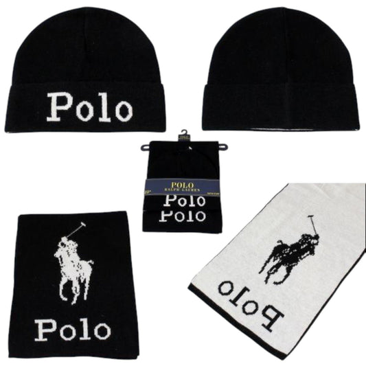 Polo Ralph Lauren Jacquard Stacked Pony Set (Beanie & Scarf)